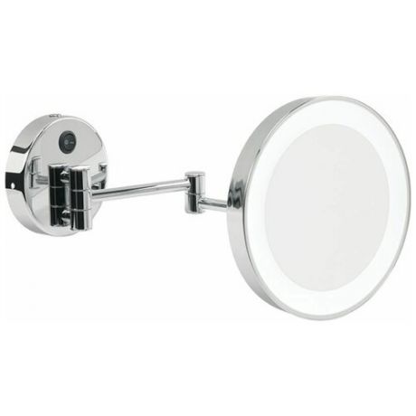Настенное круглое косметическое зеркало StilHaus c 3-х кратным увеличением и LED подсветкой, хром