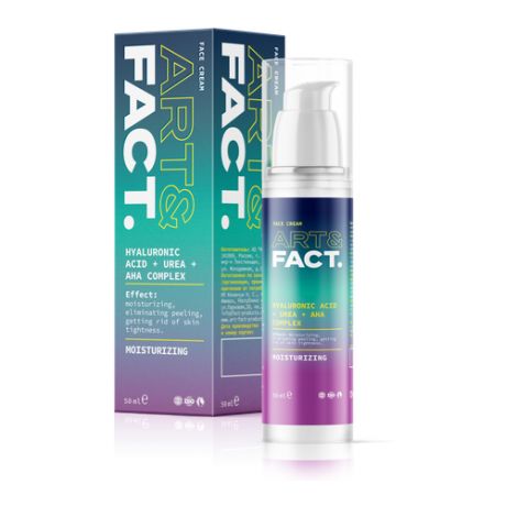 ART&FACT. / Интенсивно увлажняющий крем для ухода за кожей лица с гиалуроновой кислотой, мочевиной и комплексом AHA- кислот
