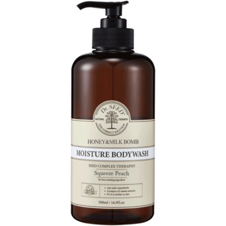 Dr. SEED Honey & Milk Bomb Bodywash Squeeze Peach Гель для душа с ароматом сочного персика, 500мл