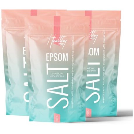 Английская соль EPSOM для ванн с магнием Healthy Way 3 кг. Натуральная соль Эпсома 99,9%