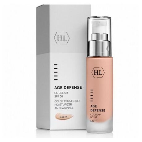 Holy Land Age Defense: Корректирующий крем для лица, светлый оттенок (CC Cream Light SPF50), 50 мл