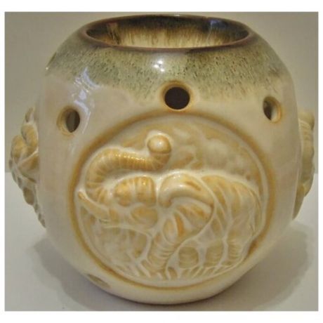 Аромалампа-шар керамическая с барельефами слонов