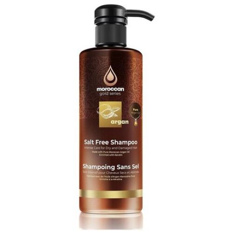 Бессульфатный аргановый шампунь для волос «Интенсивное питание и увлажнение» Argan Salt-Free Shampoo Moroccan Gold Series, 1000 мл