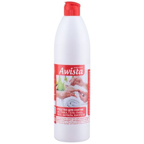 Жидкость для снятия гель-лака, шеллака, биогеля, типс и акрила "Awista" 500 мл