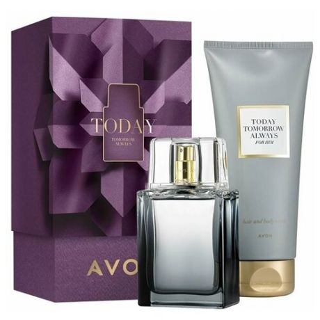 Парфюмерно-косметический набор "Today. Tomorrow. Always для него" AVON, в подарочной упаковке