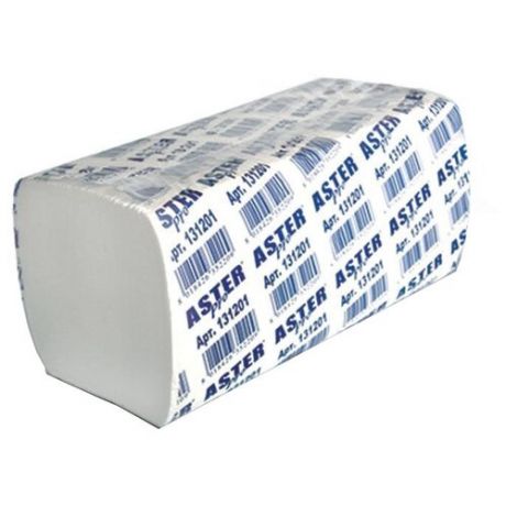 Полотенца бумажные листовые Aster Pro S131201 V-сложения 2-слойные 20 пачек по 200 листов, 463185