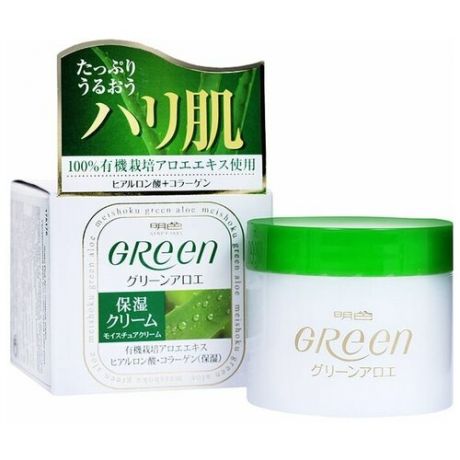 *meishoku green plus aloe moisture cream увлажняющий крем для очень сухой кожи лица, 48 гр