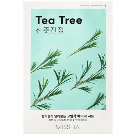 Missha Маска для лица с экстрактом чайного дерева - Airy fit sheet mask red tea tree, 19г