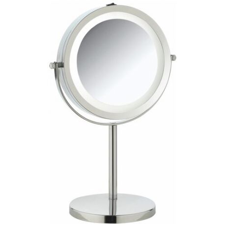 Зеркало с LED подсветкой AXENTIA поворотное на ножке, с увеличением 3:1, 17х32 см
