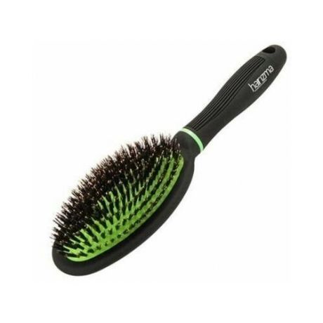 Щетка для волос массажная овальная натуральная щетина Harizma h10614 Eco brush