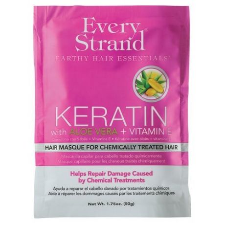 Every Strand Маска для волос с кератином, алоэ вера и витамином Е, 50 г, 1 мл