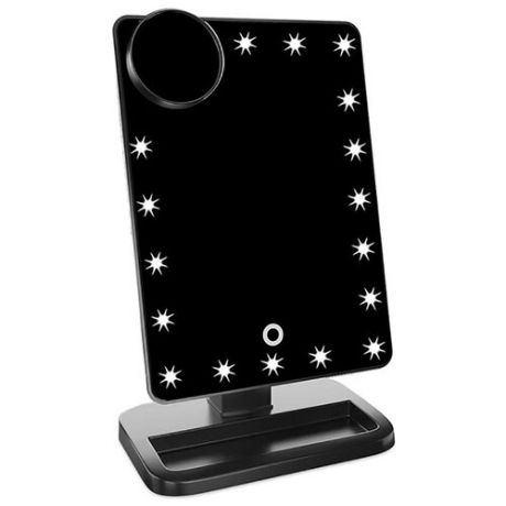 Зеркало с подсветкой и колонкой, черное, 30х11х18 см, VenusShape VS-BTMIR-02