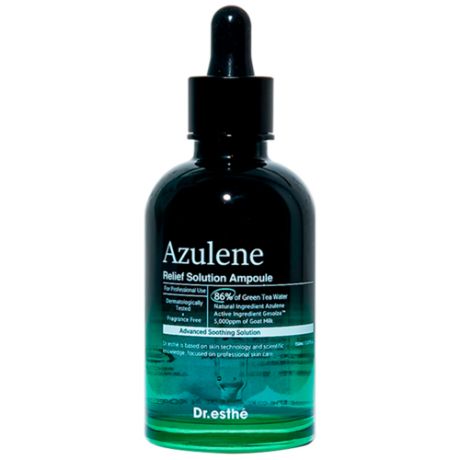 Dr.esthe Rx Azulene Relief Solution Ampoule Проф сыворотка для снятия раздражения с кожи лица с азуленом и козьим молоком, 52 мл