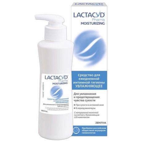 Lactacyd Pharma Moisturizing увлажняющий гель для интимной гигиены при сухости / женский интимный гель против сухости в период менопаузы и при климаксе Лактацид Фарма Увлажняющий, 250мл, pH 3.5