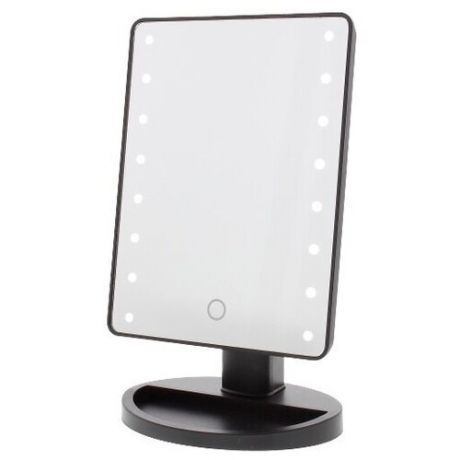Косметическое зеркало настольное с подсветкой / Зеркало для ванной / LARGE LED MIRROR / Черный