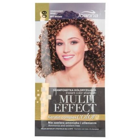 Оттеночный шампунь для волос JOANNA MULTI EFFECT COLOR тон 09 (Коричневый орех) 35 г