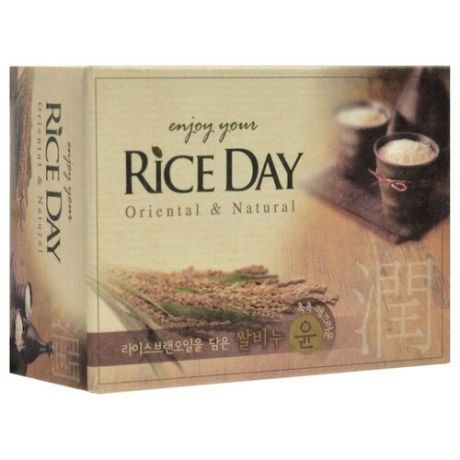 Мыло туалетное CJ LION Riceday с экстрактом рисовых отрубей, 100 г