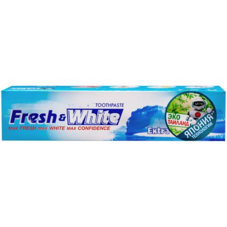 Зубная паста LION THAILAND Fresh & White, отбеливающая, супер прохладная мята, 160 г