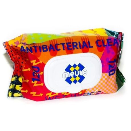 Meule wet wipes antibacterial влажные салфетки очищающие, антибактериальные, мягкая упаковка, 120 шт