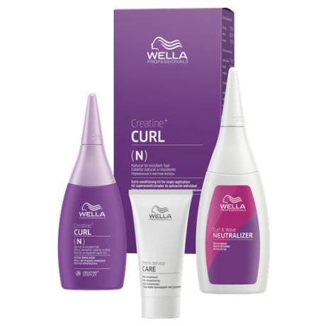 Wella Professional Набор для нормальных волос от тонких до трудноподдающихся / Creatine+ Curl (С) (лосьон 75 мл, фиксатор 100 мл, уход 30 мл)