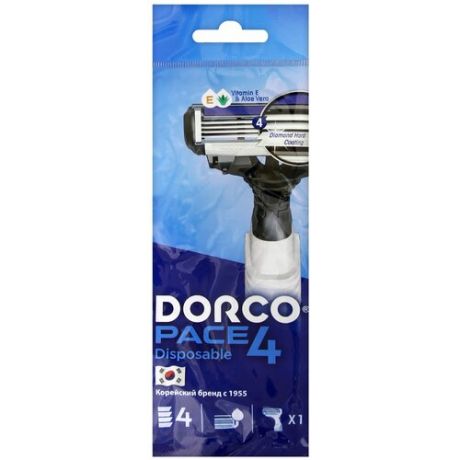 Dorco pace 4 станок для бритья одноразовый с 4 лезвиями, 1 шт.