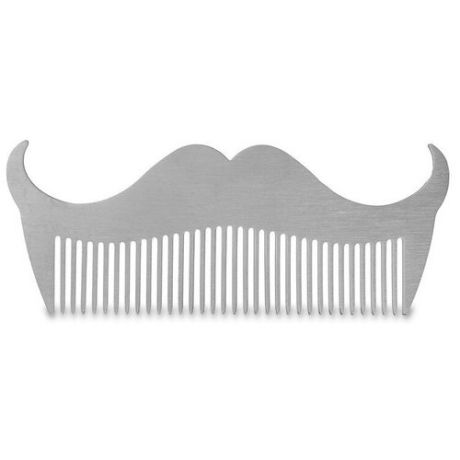 Расческа-гребень металлическая для усов и бороды "Moustache" в форме усов