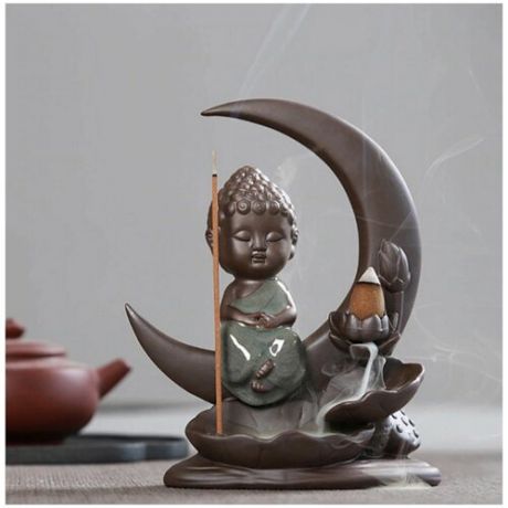 Подставка для благовоний из керамики "Будда и Луна