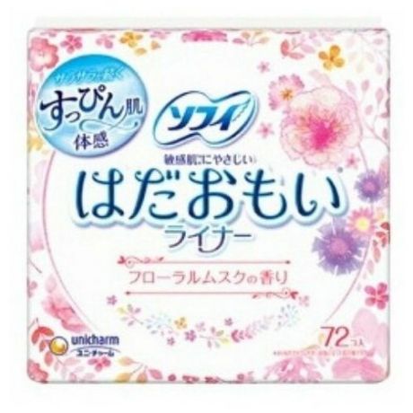 UNICHARM Гигиенические прокладки для женщин ежедневные ароматы мускуса Sofy 14 см. 72 шт.