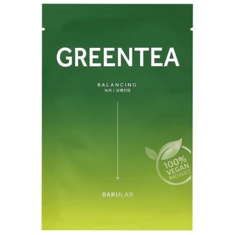 Маска для лица BARULAB с экстрактом зеленого чая (тонизирующая и увлажняющая) 23 г