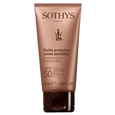Sothys Protecting Sun Care: Флюид для лица и чувствительных зон тела SPF50 (Sensitive Zones Protective Fluid SPF50 High Protection UVA/UVB), 50 мл