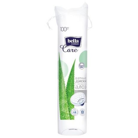 Ватные подушечки BELLA Cotton Care с экстрактом алоэ, 100 шт.