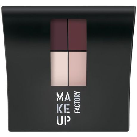 Make up Factory - Тени для глаз четырехцветные Mat Eye Colors, тон 560 баклажан/темный баклажан/светлый розовый/розовый беж