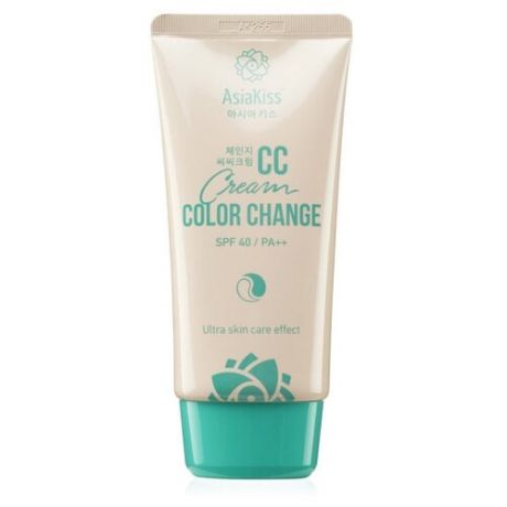 Крем для лица AsiaKiss Cc Cream Color Change Spf 40 Pa++ для выравнивания тона лица с ультра ухаживающим эффектом 60 мл