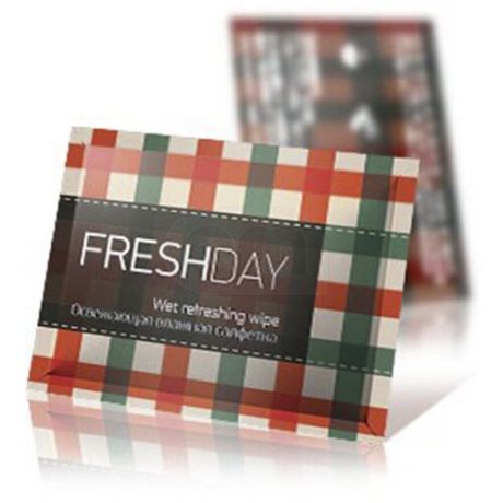 Салфетки влажные FreshDay белые в индивидуальной упаковке (100 шт.)