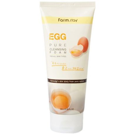 FarmStay Пенка очищающая с яичным экстрактом - Egg pure cleansing foam, 180мл