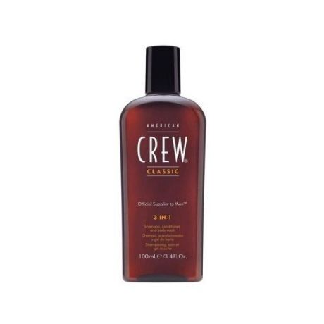American Crew Средство для волос 3 в 1, для мужчин (шампунь, кондиционер и гель для душа) 100 мл