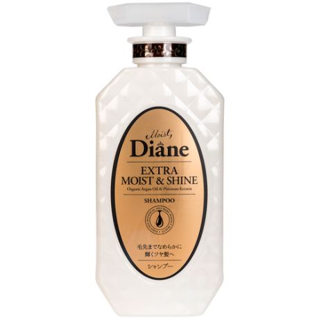 Шампунь для волос Moist Diane Botanical Extra Moist & Shine Увлажнение и Блеск кератиновый, без силиконона и сульфатов, с аргановым маслом 450 мл