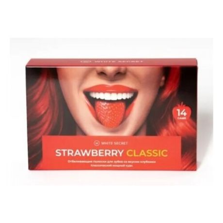 White Secret Полоски отбеливающие для зубов Strawberry Classic (упаковка)