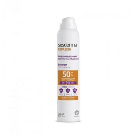 Sesderma REPASKIN TRANSPARENT SPRAY Aerosol Body Sunscreen SPF 50 - Спрей солнцезащитный прозрачный для тела, 200 мл