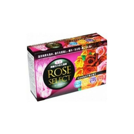Шипящая соль для ванны Medicated bath salts Rose (4 аромата роз по 3 шт) Nihon, Япония. Вес: 12 шт. х 40 гр.