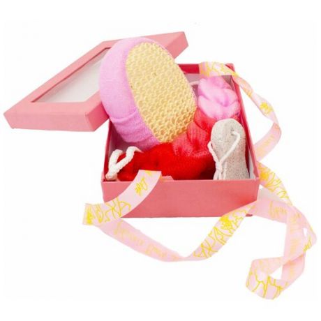 Банный подарочный набор, в коробке, розовый, 22х16х6 см, VenusShape VS-SET-08