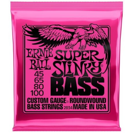 Струны для бас-гитары ERNIE BALL 2834 Nickel Wound Slinky Super 45-100