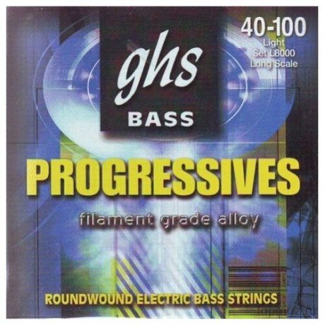 GHS Strings STRINGS L8000 PROGRESSIVES набор струн для басгитары, 040-100