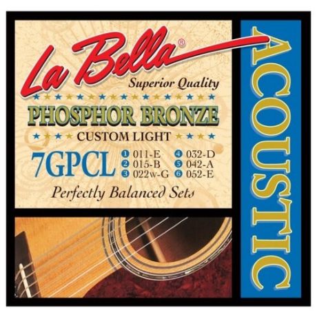 Струны для акустической гитары Phosphor Bronze La Bella 7GPCL