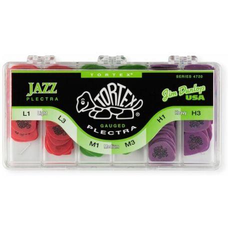 Dunlop Tortex Jazz III Display 4720 коробка с медиаторами, H1, H3, L1, L3, M1, M3 36 шт, 216 шт