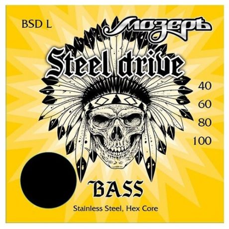 BSD-L Steel Drive Комплект струн для бас-гитары, сталь, 40-100, Мозеръ