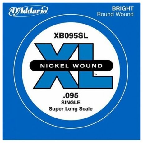 XB095SL Nickel Wound Отдельная струна для бас-гитары, никелированная, .095, Super Long, D