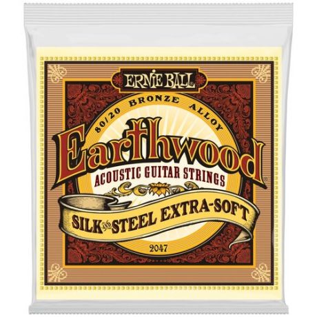 Ernie Ball 2047 струны для акуст.гитары Silk & Steel Extra Soft (10-14-20w-28-40-50)