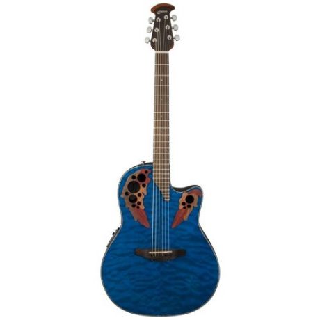 OVATION CE44P-8TQ Celebrity Elite Plus Mid Cutaway Trans Blue Quilt Maple электроакустическая гитара