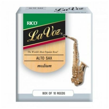 Rico RJC10MD La Voz Alto Saxophone Reeds, MED, 10 BX трости для альт саксофона, средние, 10 шт